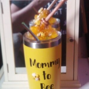 Stainless steel Mommy to bee Tumbler with topper